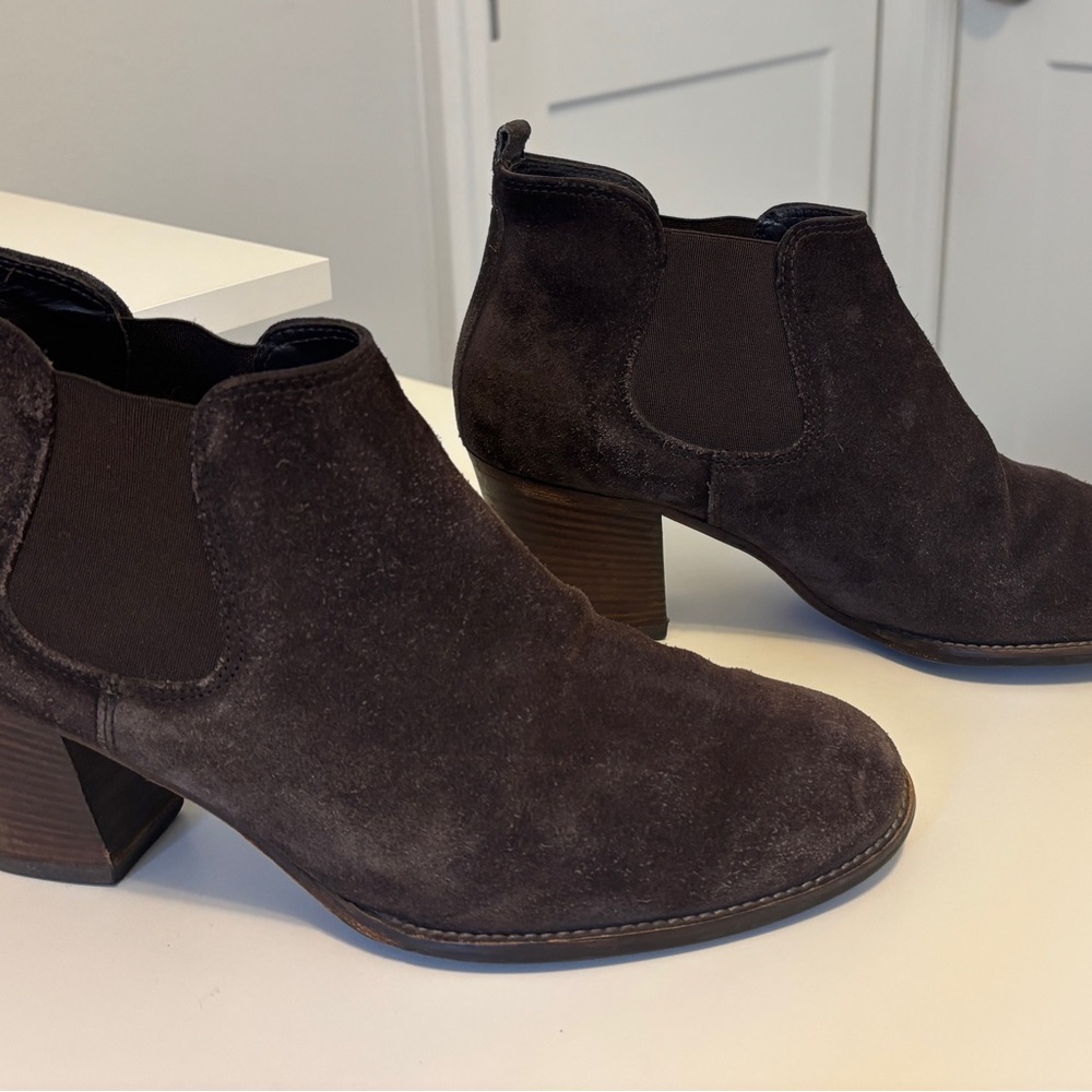 Paul Green Dark Brown Suede Ankle Booties